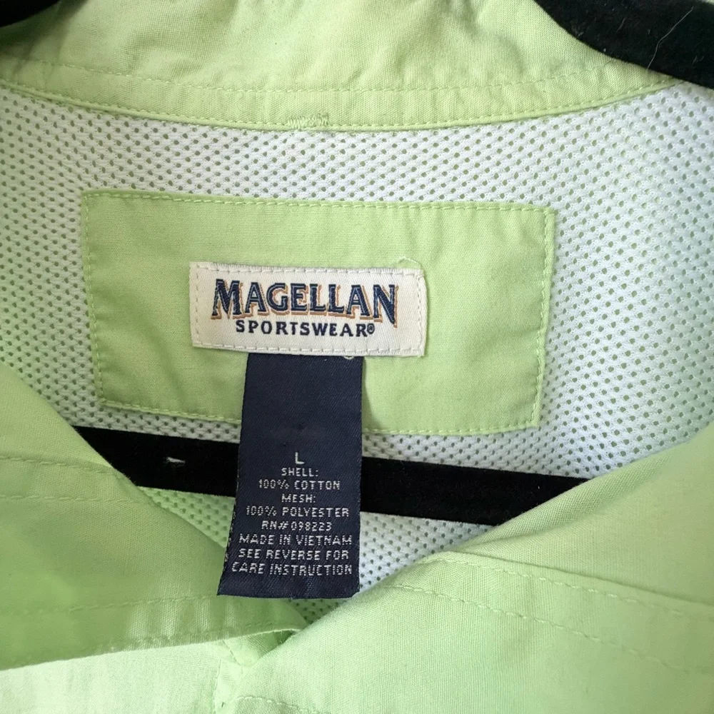 Magellan Lime Green Fishing Shirt Ventilated Long Sleeve Size L - Picture 2 of 11